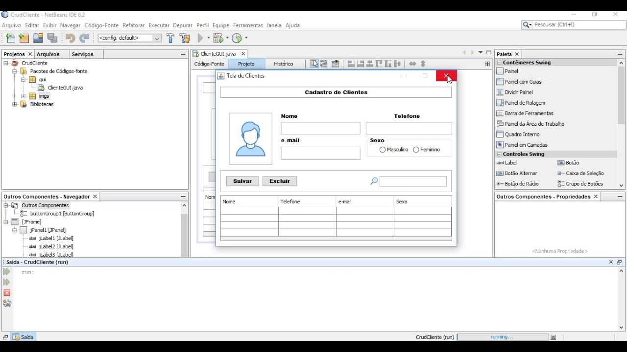 Parte  01 - Cadastro de Clientes em Java - Criando Tela de Clientes