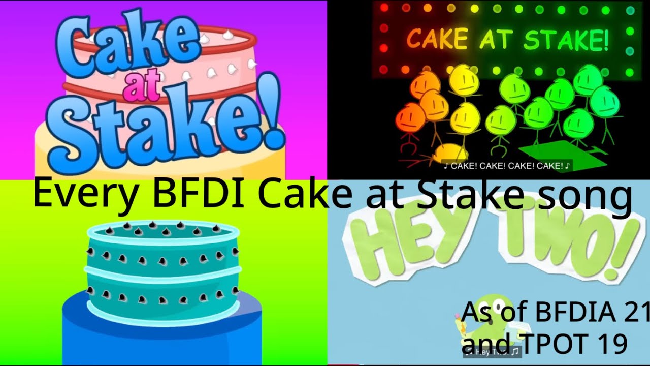 Вступление к каждому торту BFDI Cake at Stake (по состоянию на BFDIA 23/TPOT 21)