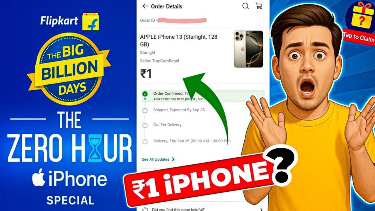 🔥Flipkart iPhone Sale is LIVE (Big Billion Days 2025 Zero Hour Sale) 😍 bbd sale 2025 free iphone