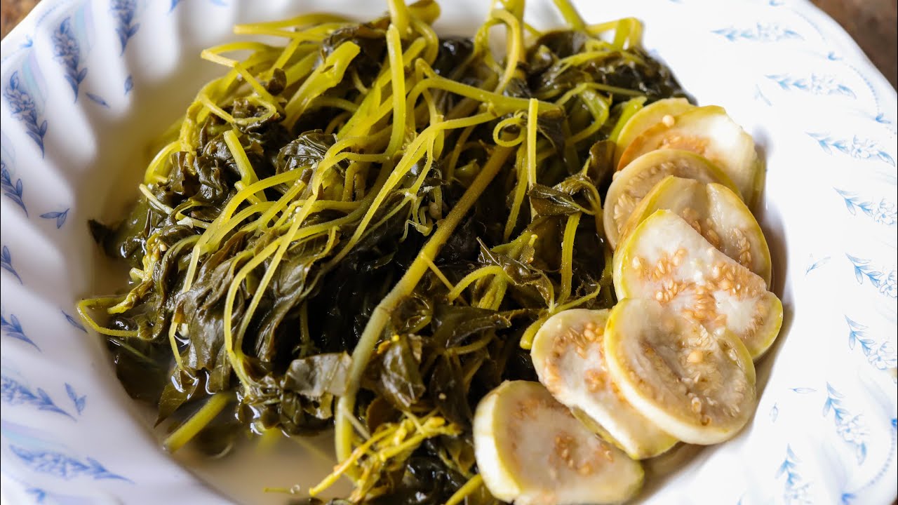 ผักเสี้ยนดอง ด้วยน้ำซาวข้าว ส้มผักเสี้ยน Cleome gynandra pickle