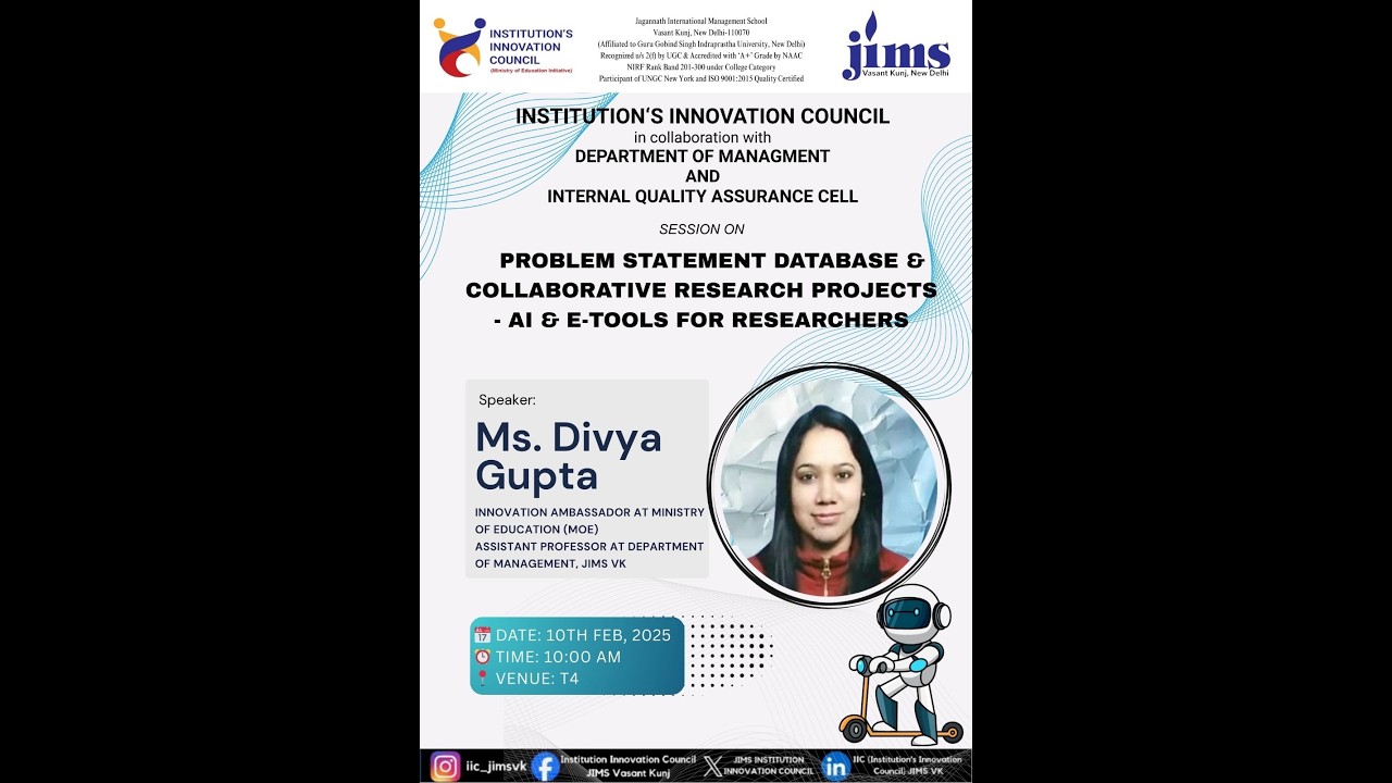 IICJIMSVK organized Session on Problem Statement DB & Collaborative AI Research e-Tools 10.2.26