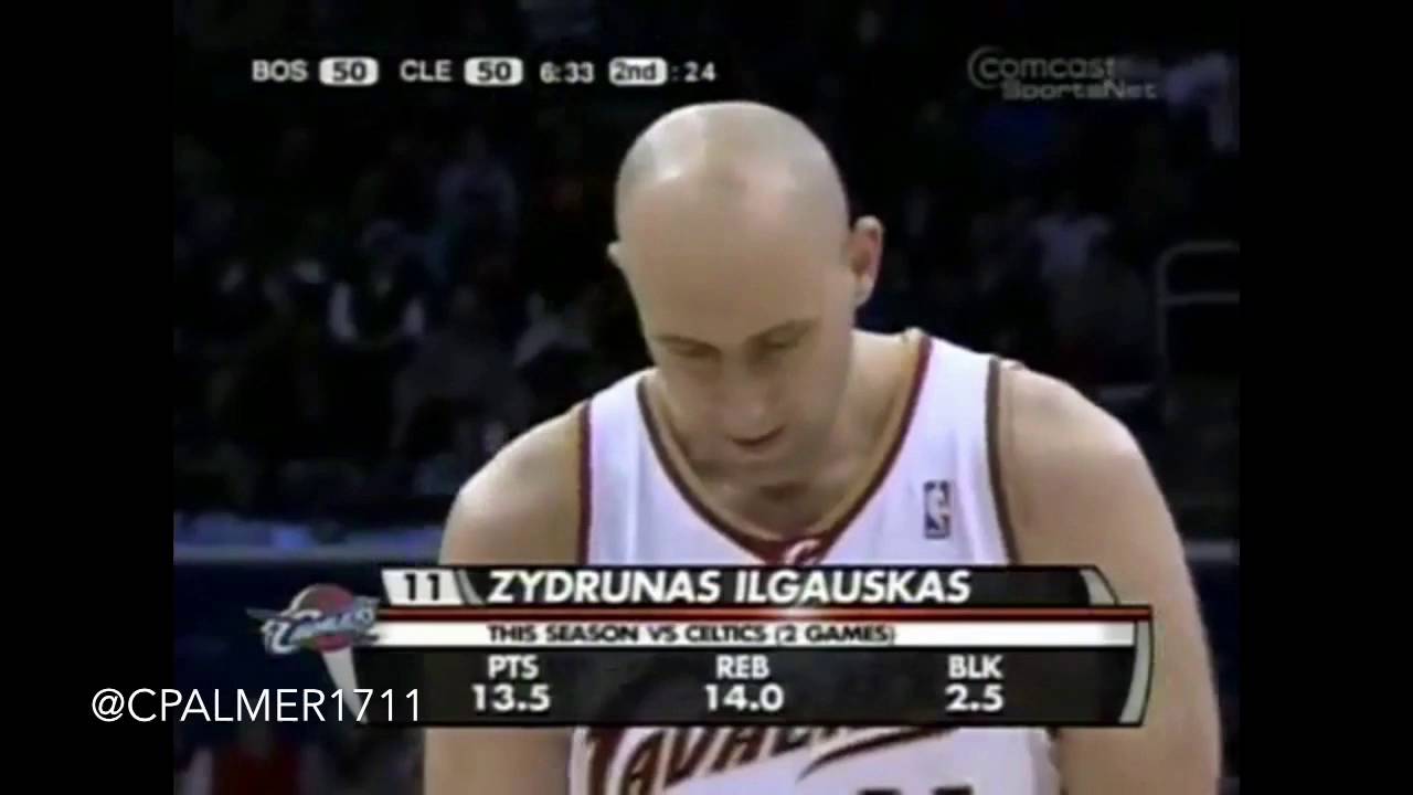 Zydrunas Ilgauskas vs Celtics February 2008 21 points, 5 blocks