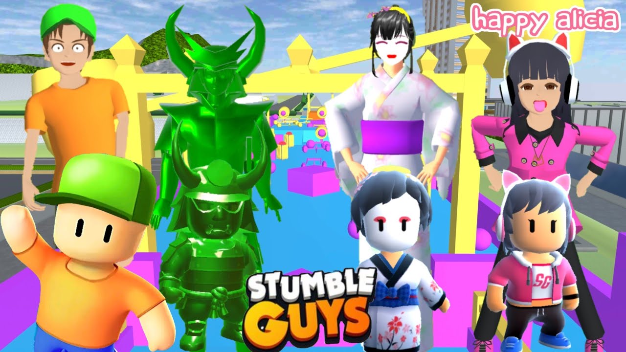 Yuta Mio Lomba Parkour Stumble Guys Ketemu Si Otot Menang Dapat Gems🤣😱| Sakura School | Happy Alicia