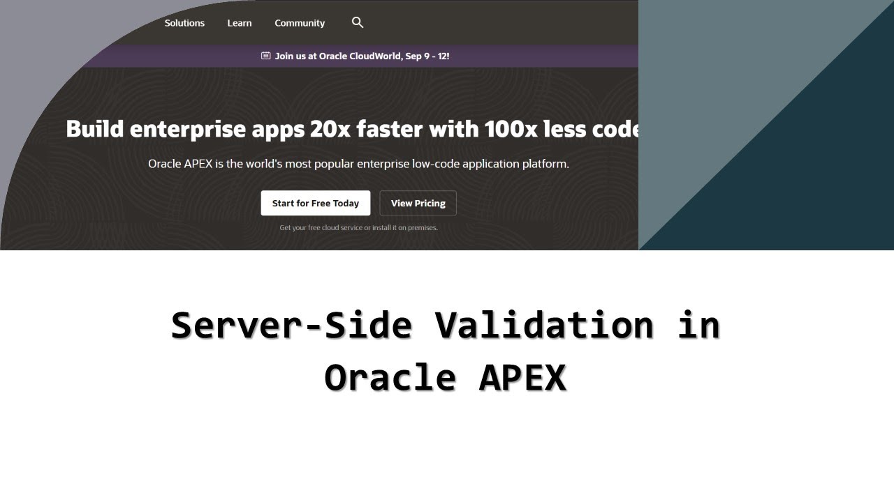 Server Side Validation in Oracle APEX