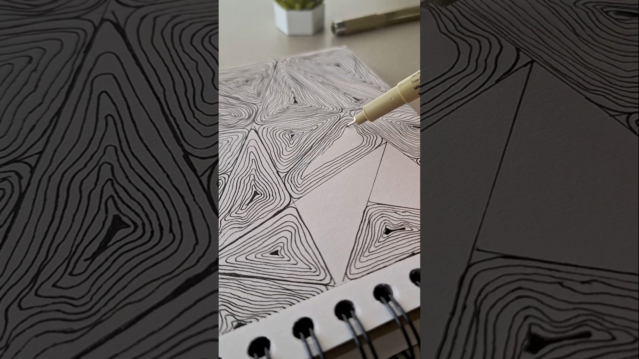 A drawing exercises to help you relax and unwind ☘️#arttherapy #mindfulness #stressrelief #shorts