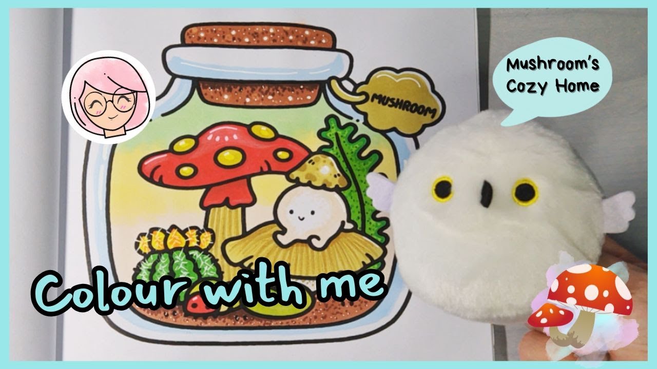 Color With Me | Tiny Garden Mushrooms 🍄 |  Cozy & Relaxing Colouring(No talking)