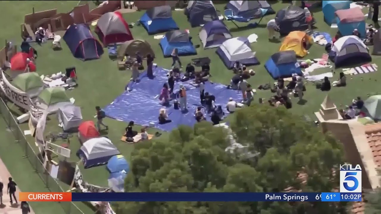 Pro-Palestinian demonstrators, counterprotesters take over UCLA campus
