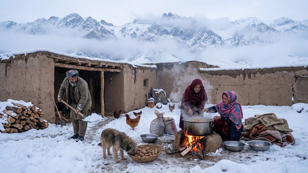 Extreme Cold Survival in Afghan Mountains | Real Village Life in Heavy Snow