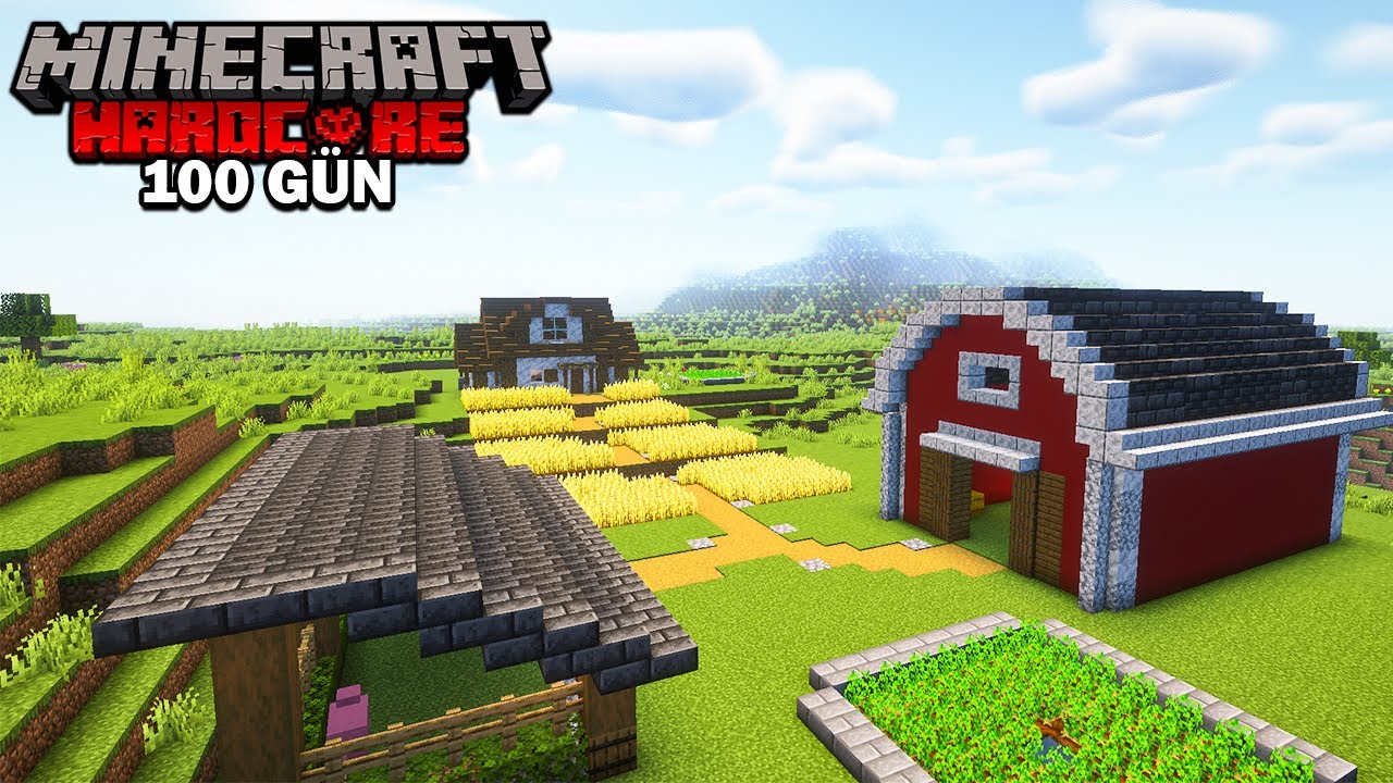 Minecraft Hardcore'da 100 Günde Mükemmel Çiftlik İnşa Ettim!