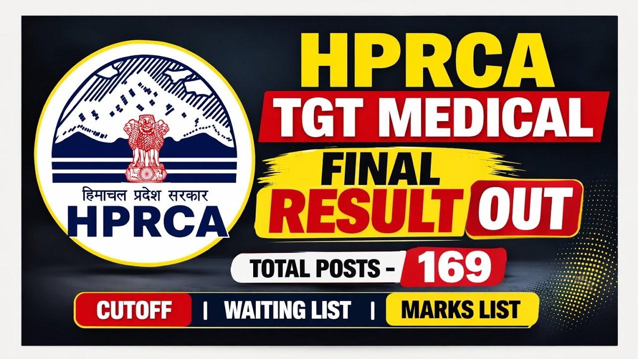 HPRCA TGT Medical Post Code 25003 Final Result Out 2026 | Cut Off, Waiting List & Marks List 2026