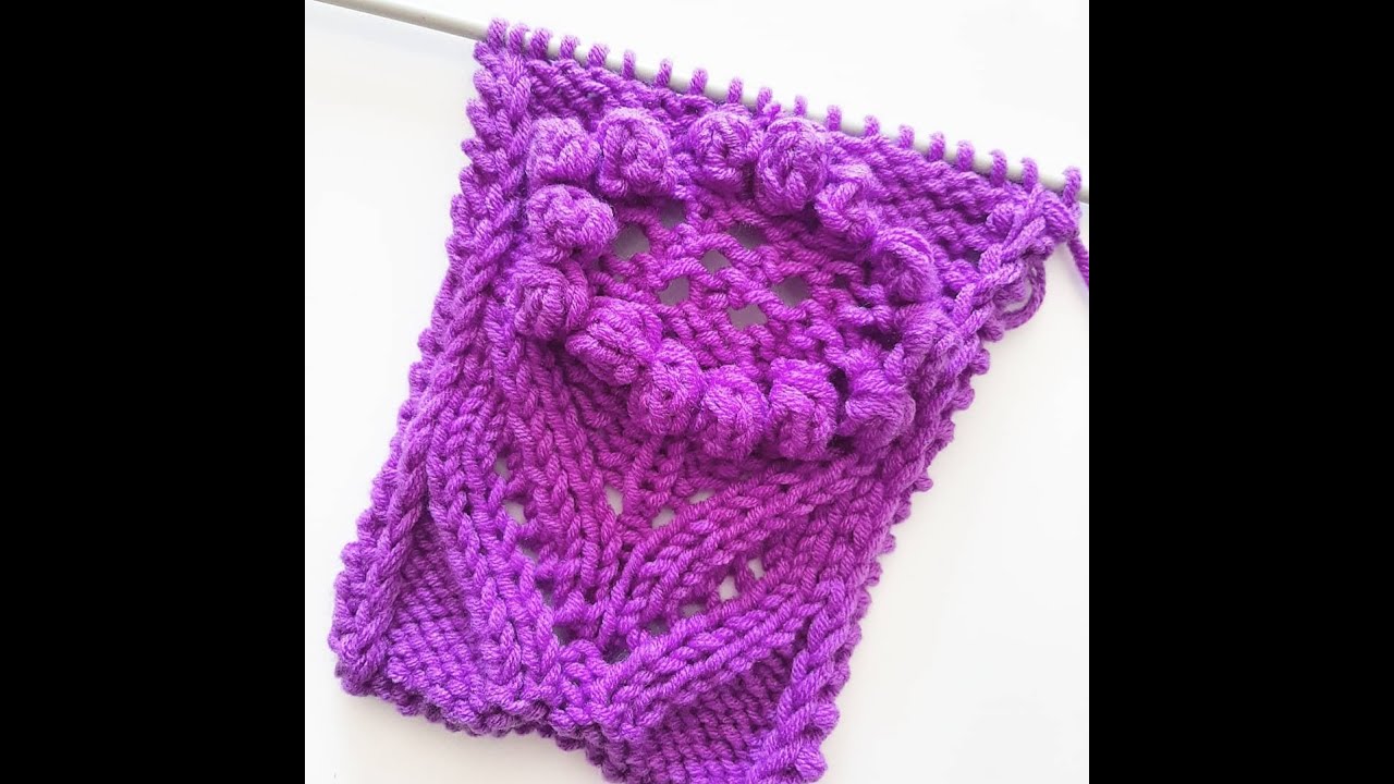 Motivo fiore ai ferri n°  72/ Flower knitting pattern /Flores a dos a gujas