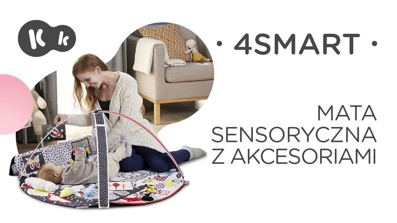 Kontrastowa mata sensoryczna 4SMART Kinderkraft | z piłką sensoryczną | z 12 kontrastowymi kartami