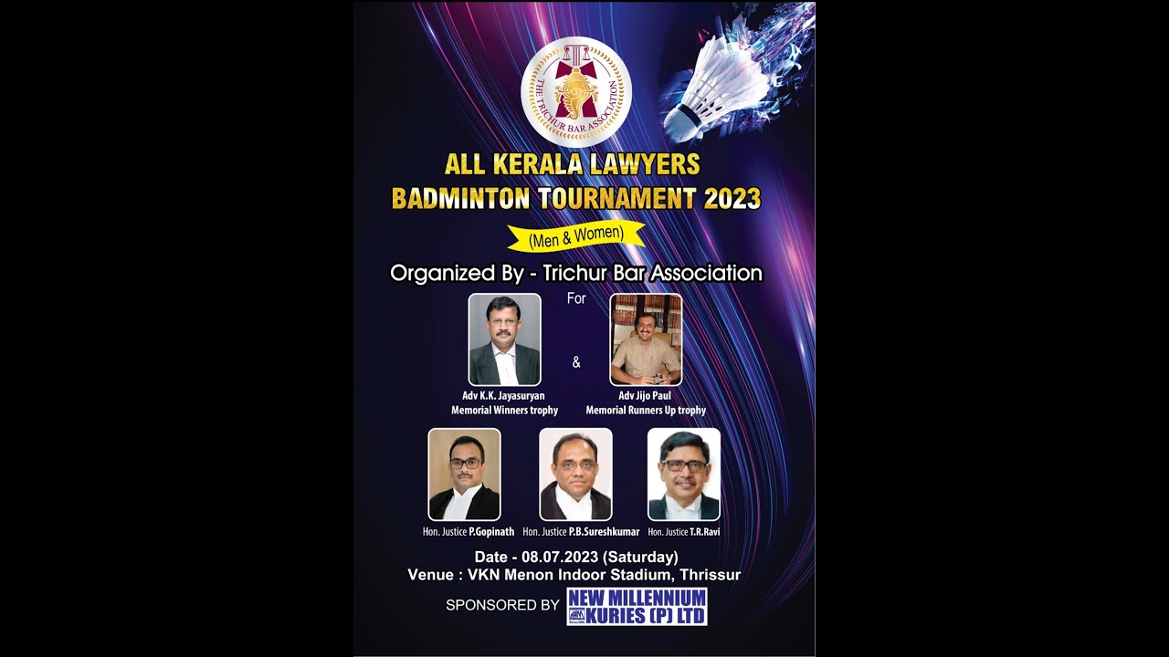 INAUGURAL MATCH-HON. JUSTICE T.R.RAVI & HON. JUSTICE P.GOPINATH VS ADV. ROBSON PAUL & ADV. SOMAKUMAR
