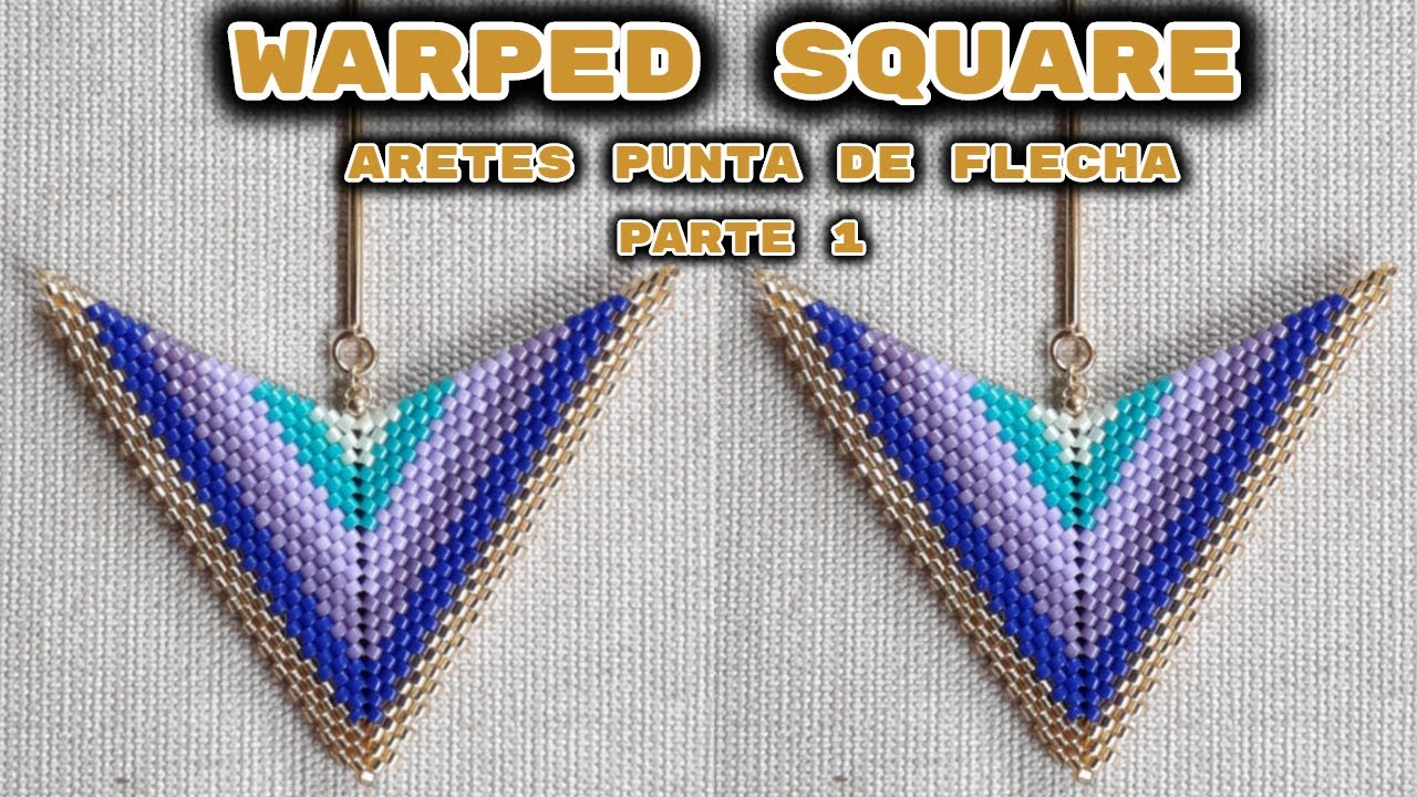 👧 ARETES MIYUKI FÁCIL/ TRIANGULOS MIYUKI/ Peyote cuadrado PARTE #1, WARPED PEYOTE SQUARE [Paso/Paso]