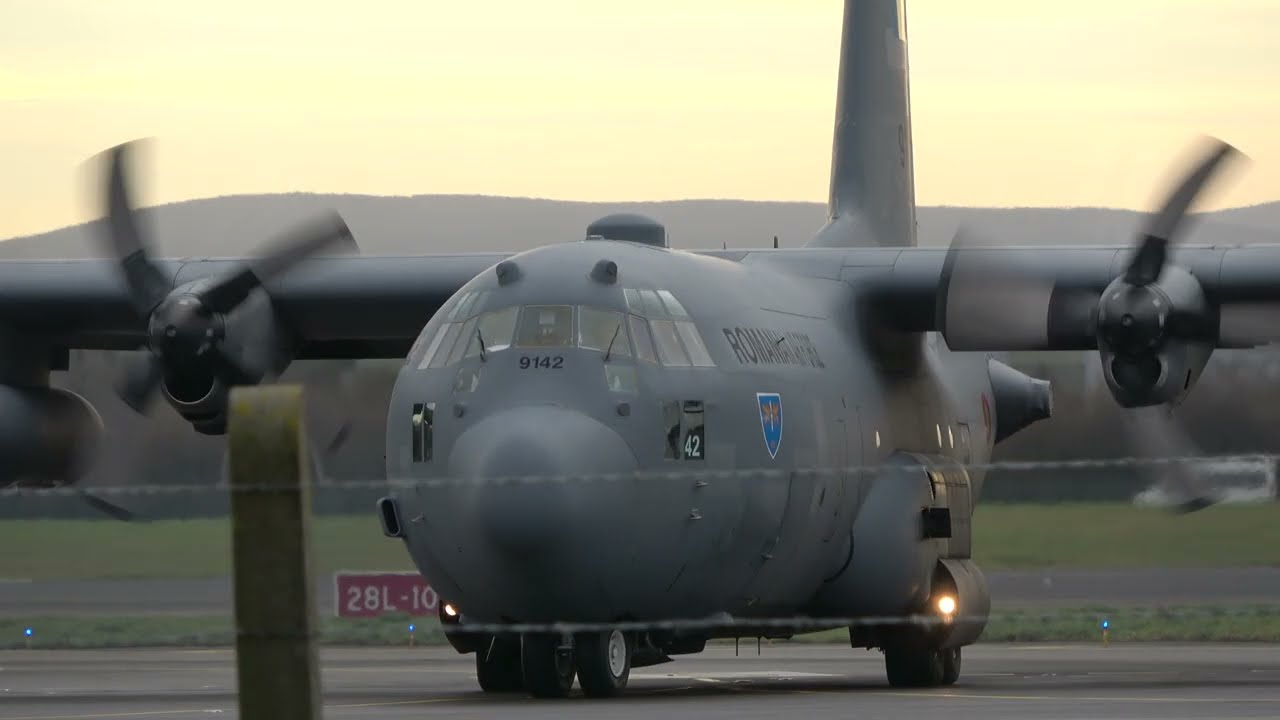 Lockheed C-130H-2 Hercules Romania Air Force  landing at Dublin Airport, Ireland 🇮🇪