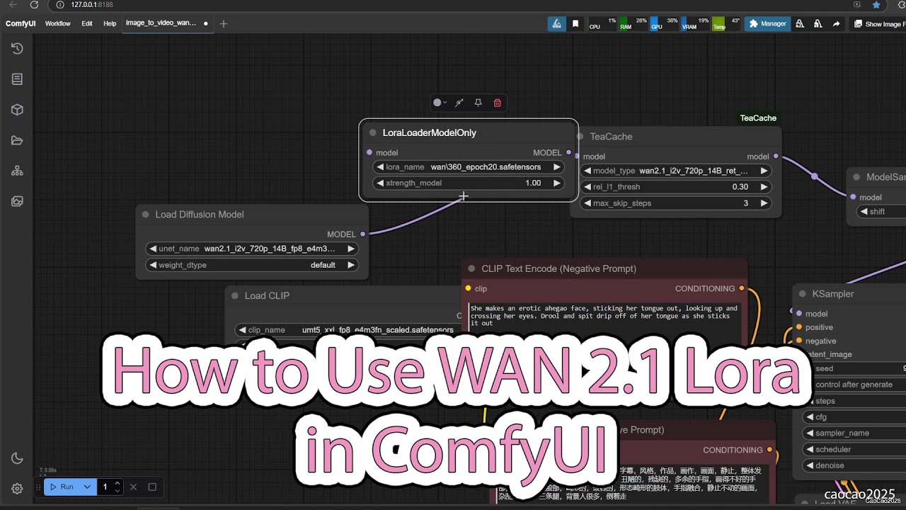 Как использовать WAN 2.1 Video LoRA в ComfyUI