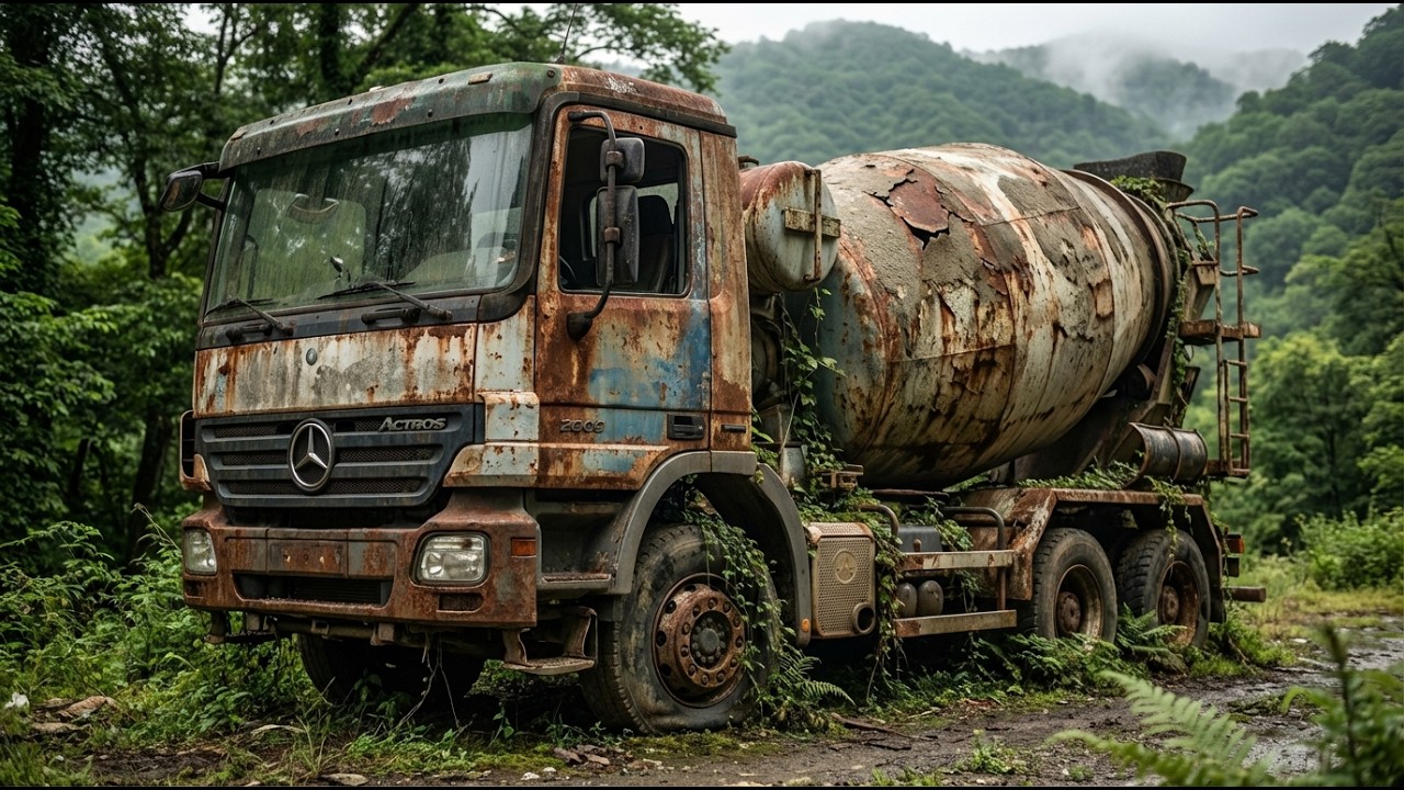 Restoring a Forgotten Mercedes-Benz Actros Concrete Mixer Truck Abandoned 17 Years Entire Process