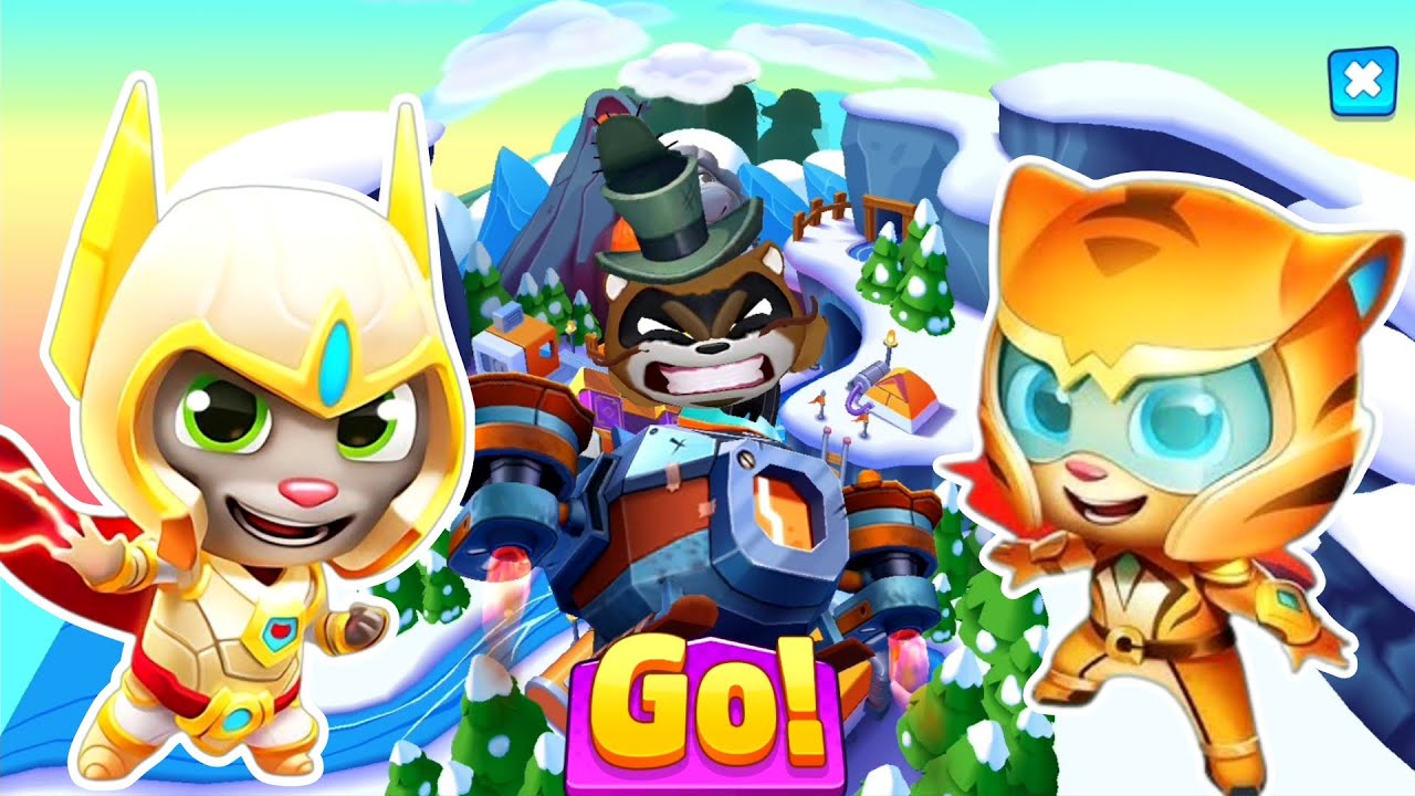 Talking Tom Hero Dash - Platinum Tom vs Ginger Tiger - Explore Ice Island - android ioS
