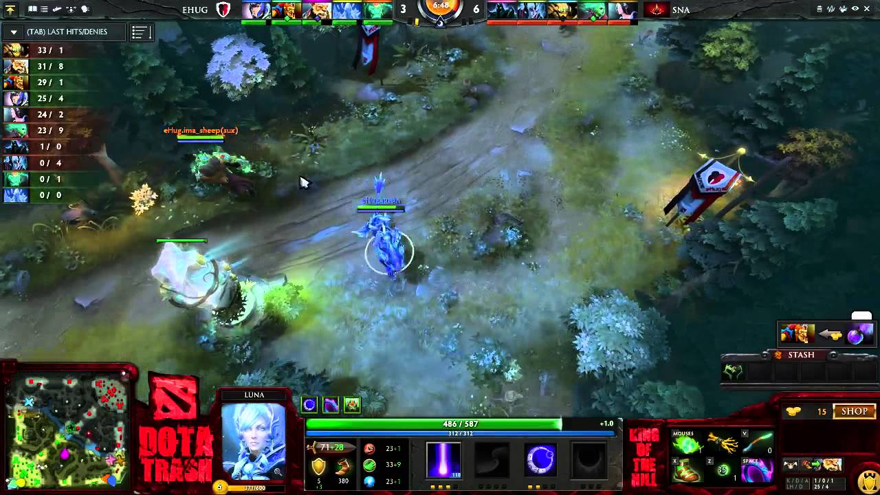 SNA vs eHug Game 2 - Dota Trash KOTH Round 6 - @heliumbrella & @gotcowdota