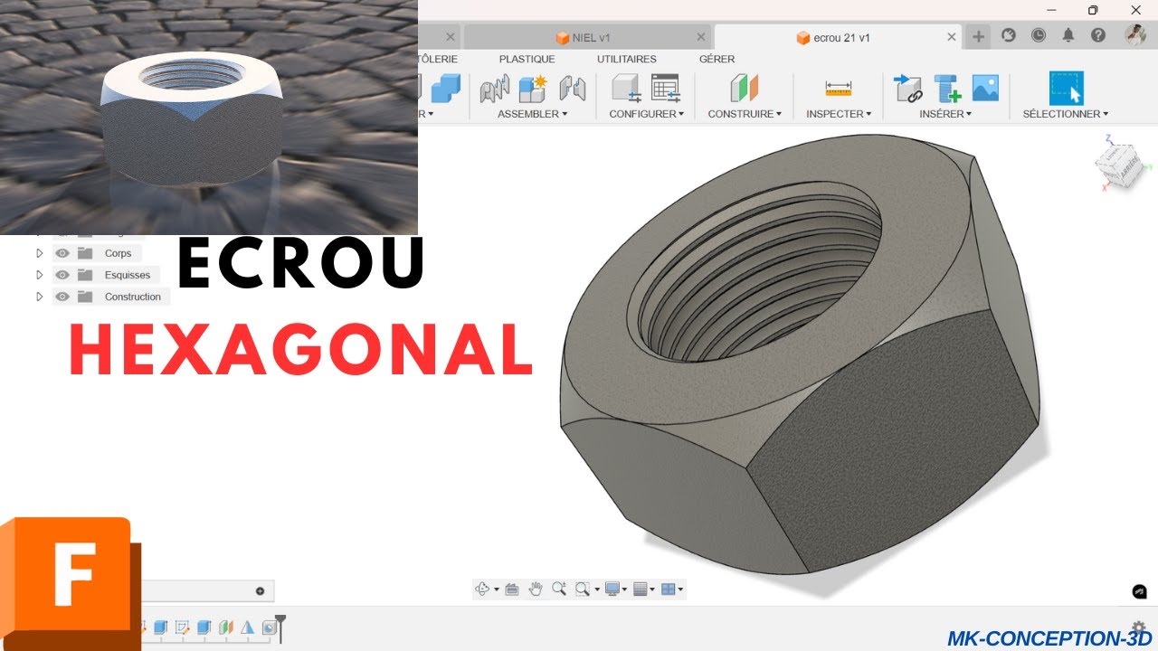 Comment concevoir un Ecrou Hexagonal sous FUSION360 (Partie 2)