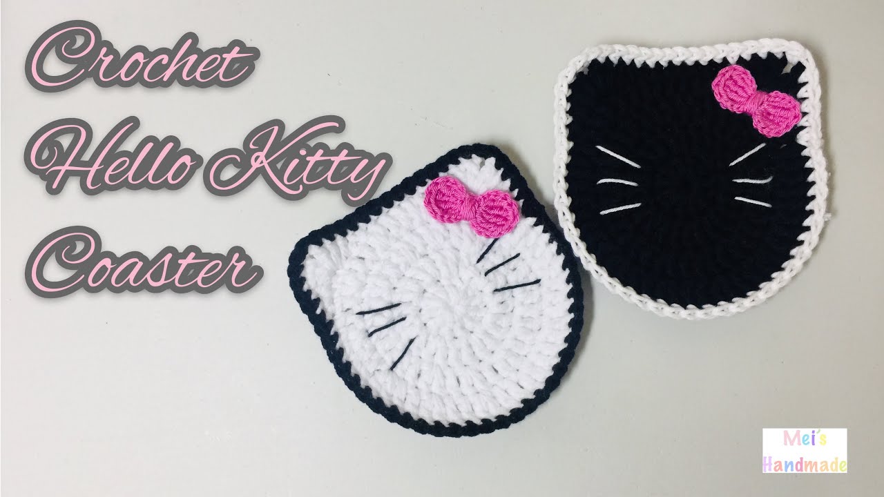 Crochet Hello Kitty Coaster