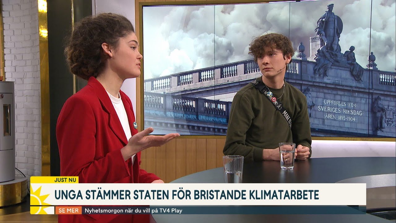 Unga stämmer staten för bristande klimatarbete: ”Kastar bort vår fr… | Nyhetsmorgon | TV4 & TV4 Play