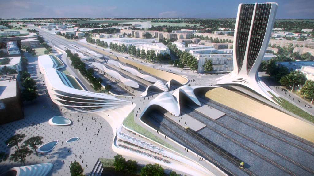 Zaha Hadids vision kring stationsområdet i Upplands Väsby - Väsby Entré.