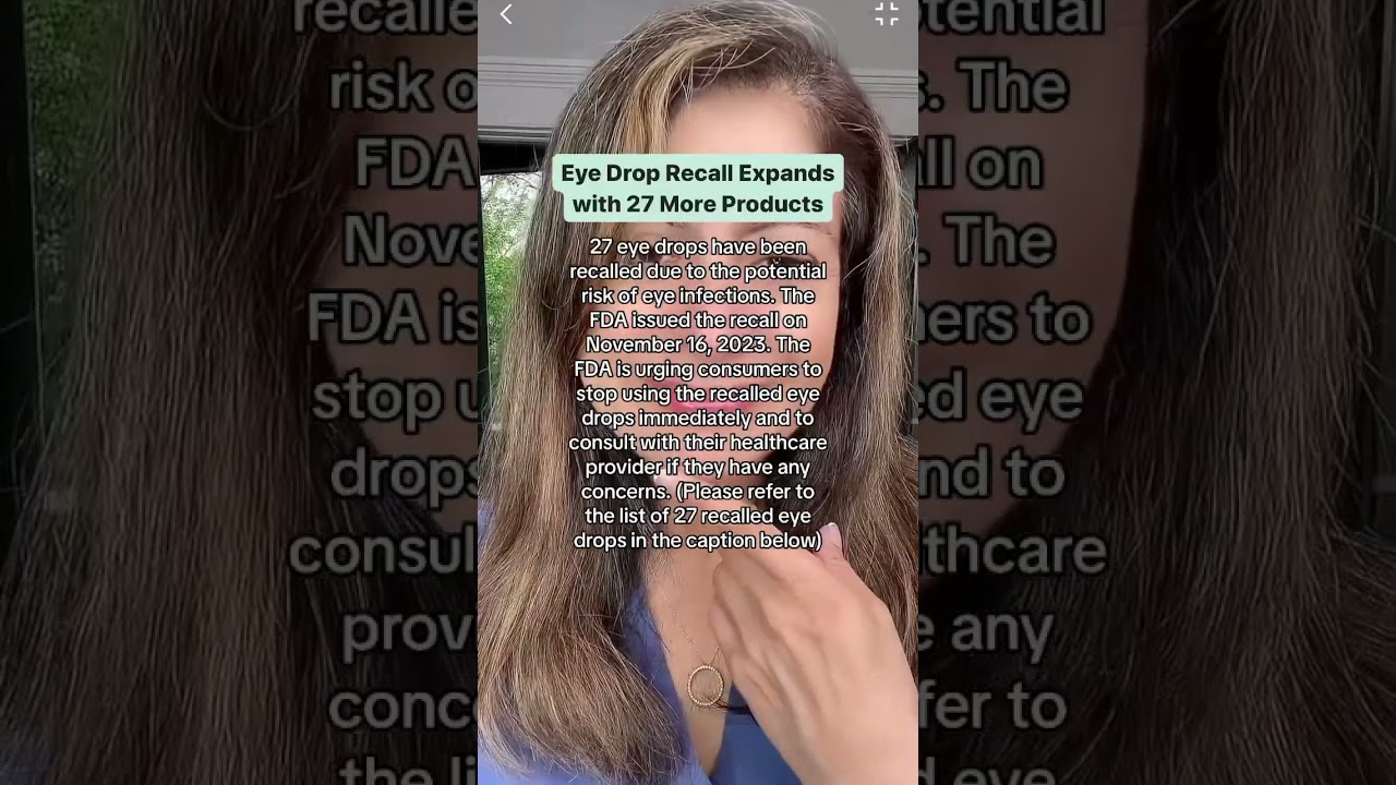 More 27 eye drops are recalled by the FDA #healthnews #healthtips #healthupdate #usanews