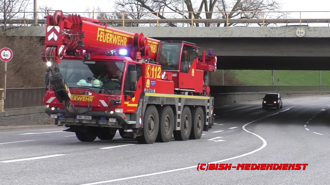 [Schwerer Unfall auf A255] Einsatzfahrten Feuerwehr Hamburg