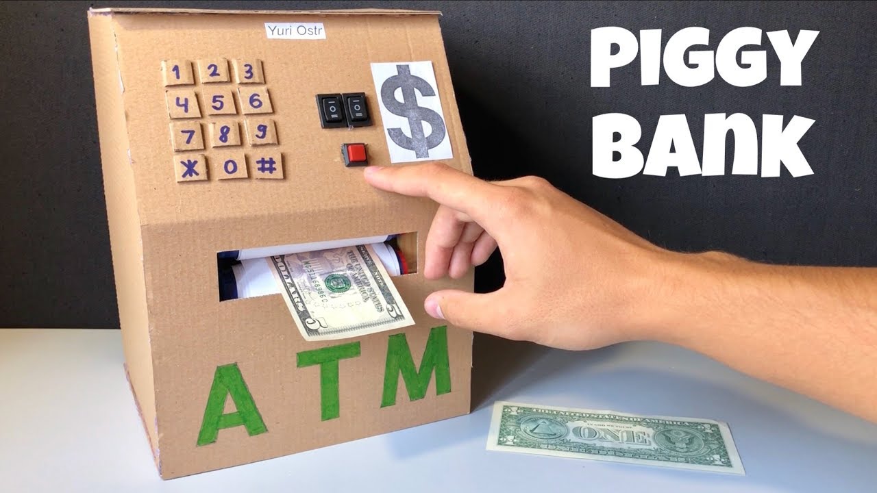 How to Make ATM Machine For Kids - Homemade Piggy Bank