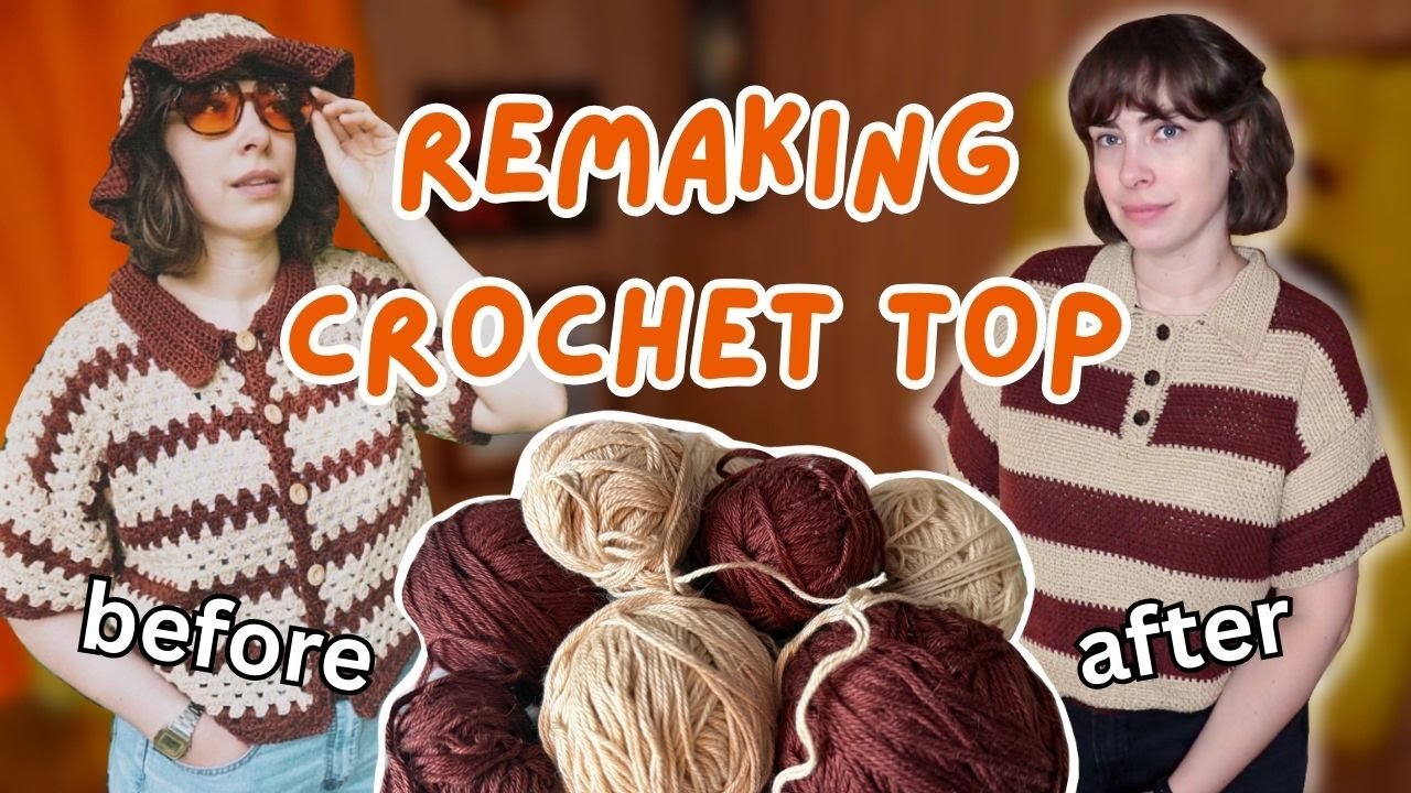 RE-USING old YARN to make NEW CROCHET TOP!