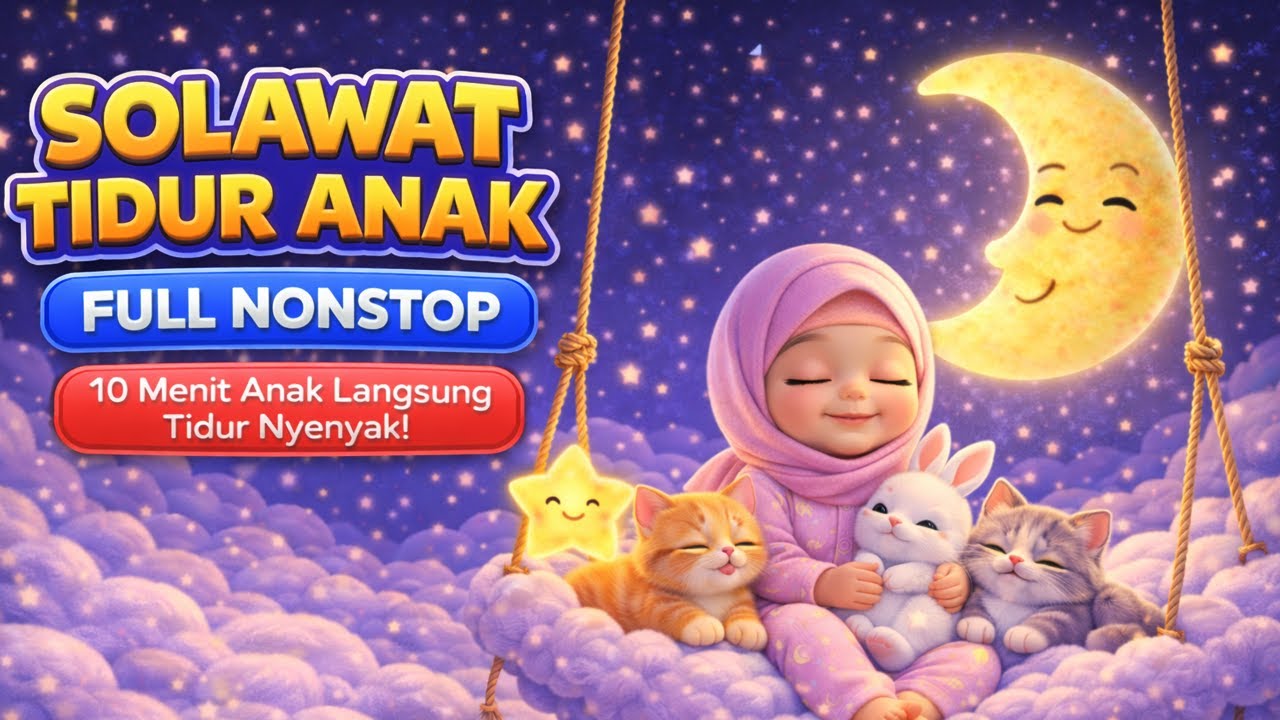 10 Menit Anak Langsung Tidur 😴 - Solawat Tidurkan Anak 🌙 Lagu Anak Menenangkan Untuk Tidur Nyenyak 😴