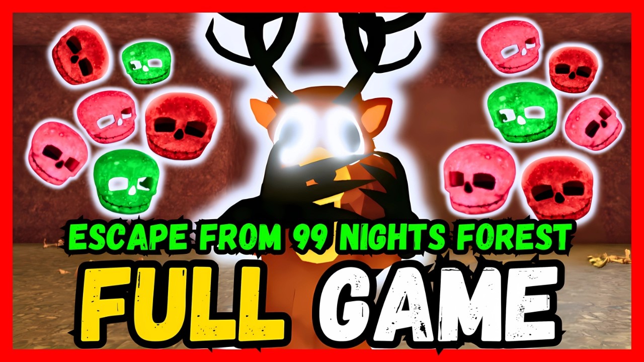 Escape from 99 Nights in the forest monster! FULL GAME Walkthrough & Ending - ROBLOX