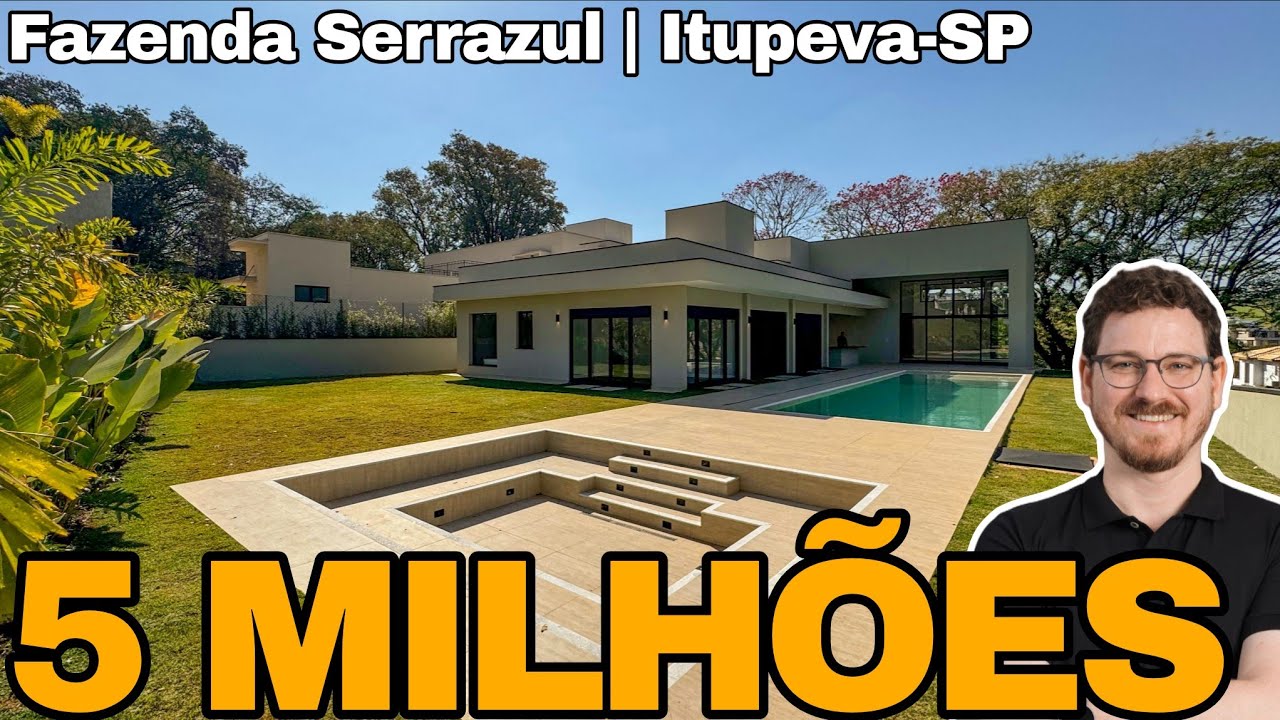 Mansão TÉRREA, ENORME e MODERNA com ÁRVORES CENTENÁRIAS 📍 Fazenda Serrazul 1 (Serra Azul)