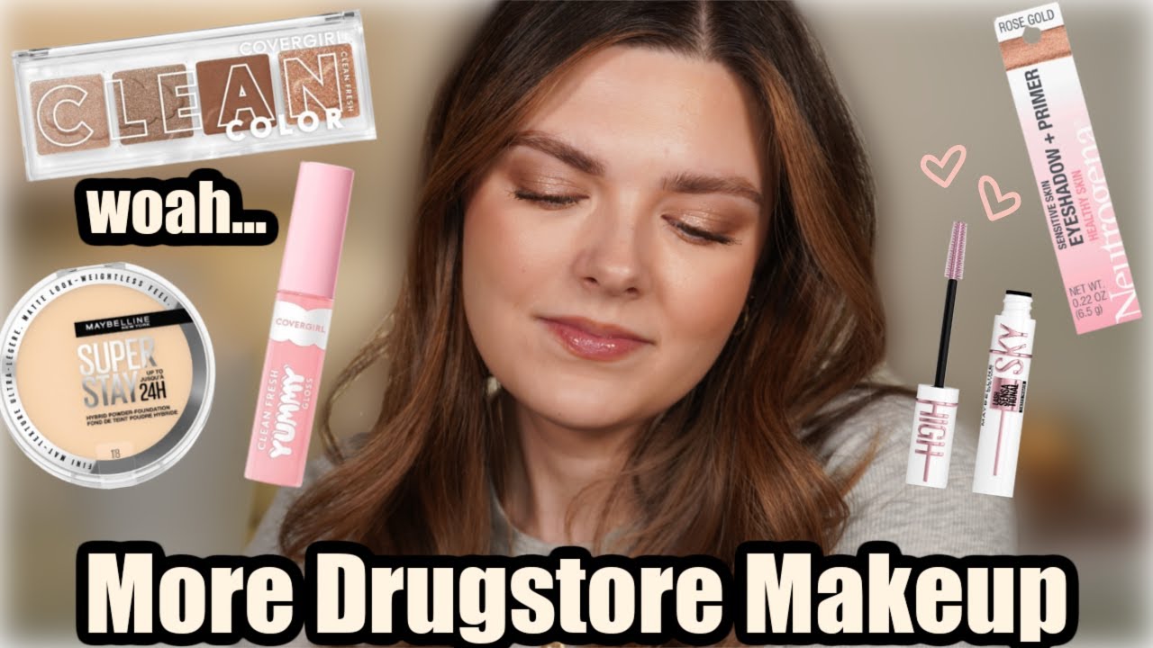 Trying MORE New Drugstore Makeup! Maybelline Super Stay Powder Foundation, Covergirl Yummy Gloss...