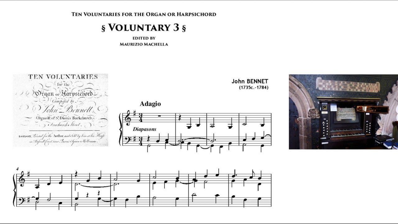 John Bennett (1735c.-1784): Voluntary n.3 in G