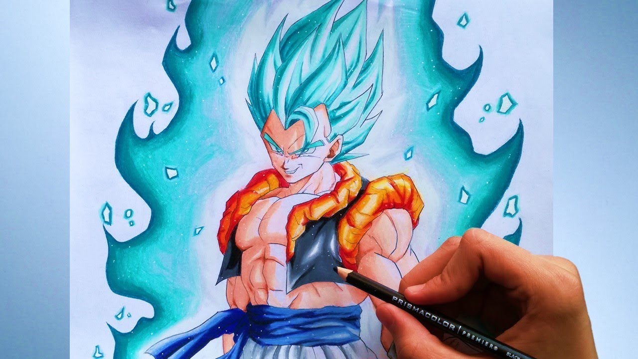 Cómo Dibujar a Gogeta Ssj Blue Dragon Ball Super/Con lápices Prismacolor Premier how to draw gogeta