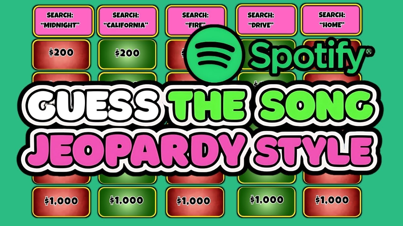Guess the Song Jeopardy 🎧 Spotify Search Challenge | Can You Clear the Board?