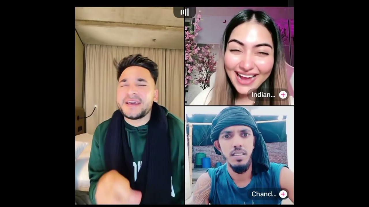 waliullah very funny tik tok live with India girl riya