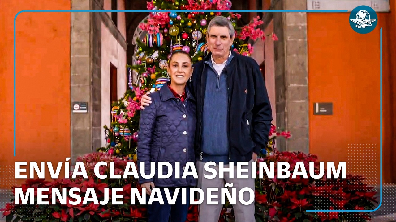 Claudia Sheinbaum y su esposo envían emotivo mensaje de Navidad desde Palacio Nacional