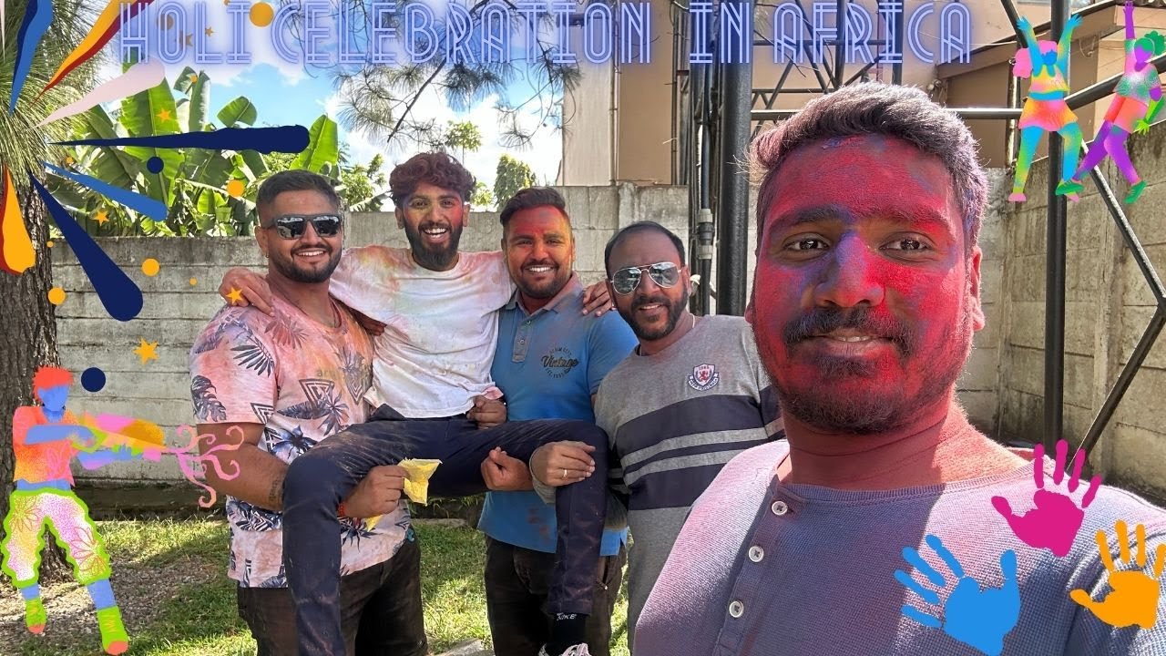 Holi Celebration in Africa, Zambia, Kitwe