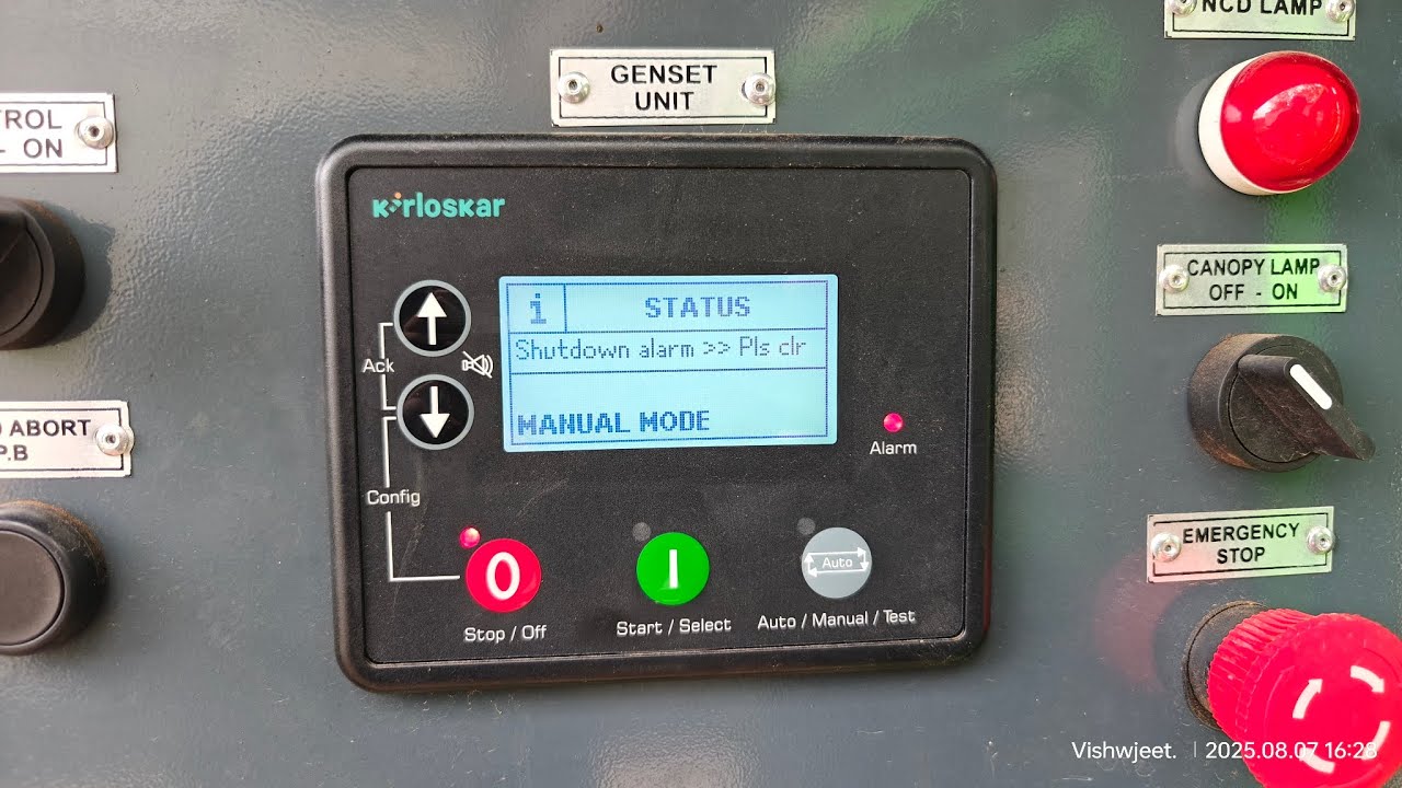 How to reset Shutdown alarm in 82.5 kva diesel engine. Kirloskar iGreen Sunbhim engine 🚫. 