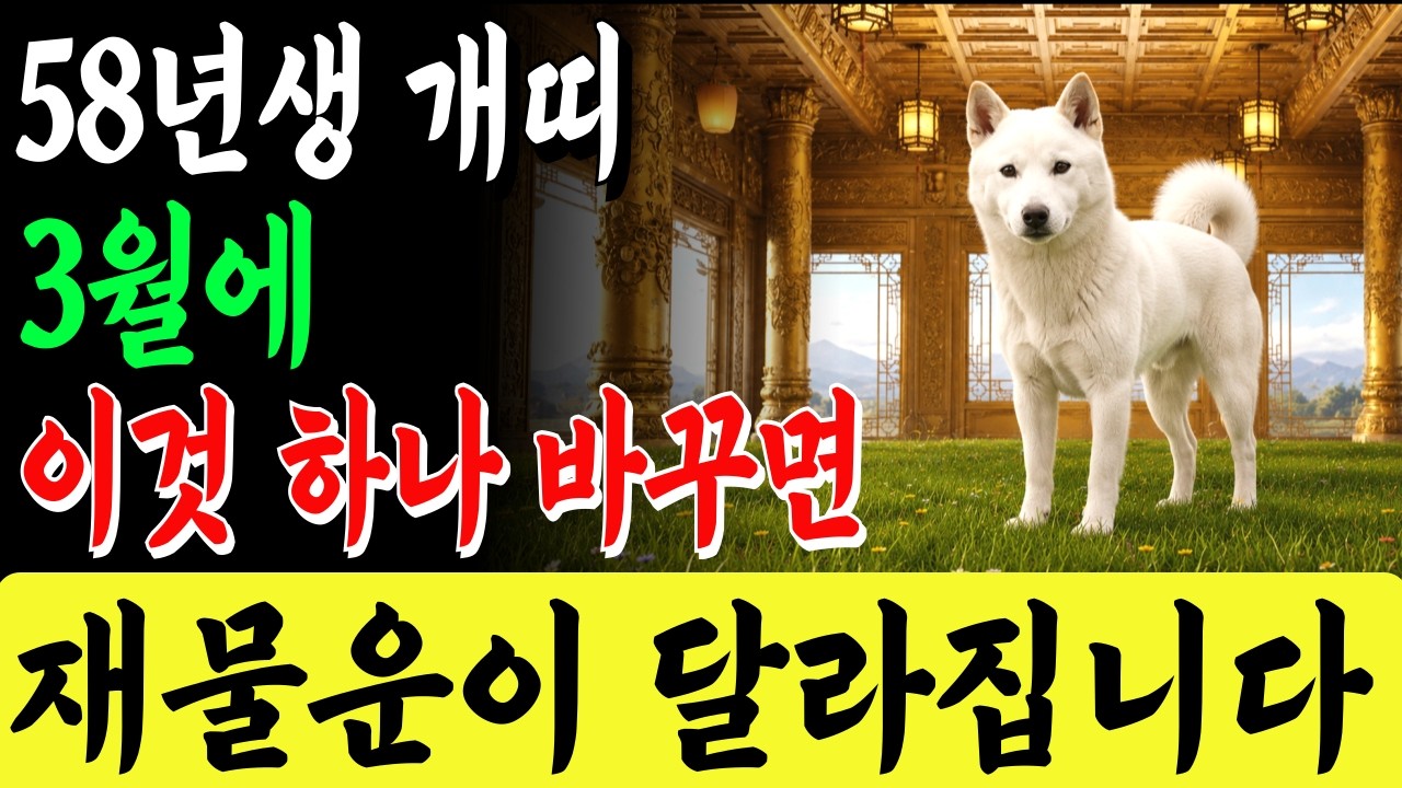 58년생 개띠 긴급! 3월 17일 '이것' 하면 대박납니다ㅣ로또 당첨 급증