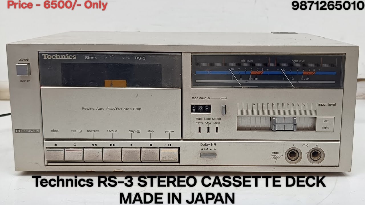 Technics RS-3 STEREO CASSETTE DECK Price - 6500/- Only Contact No - 9871265010