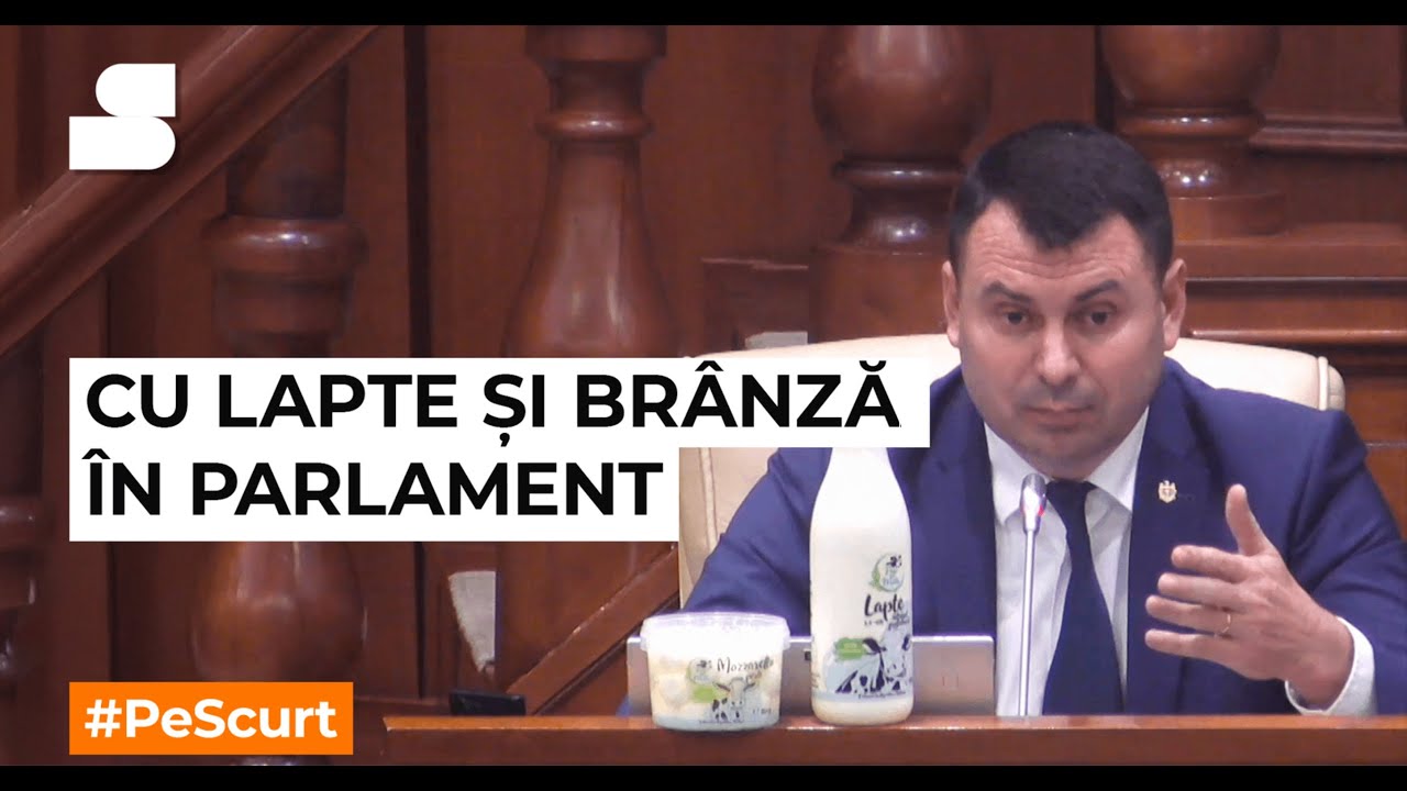 Vasile Costiuc a venit cu lapte și brânză în Parlament