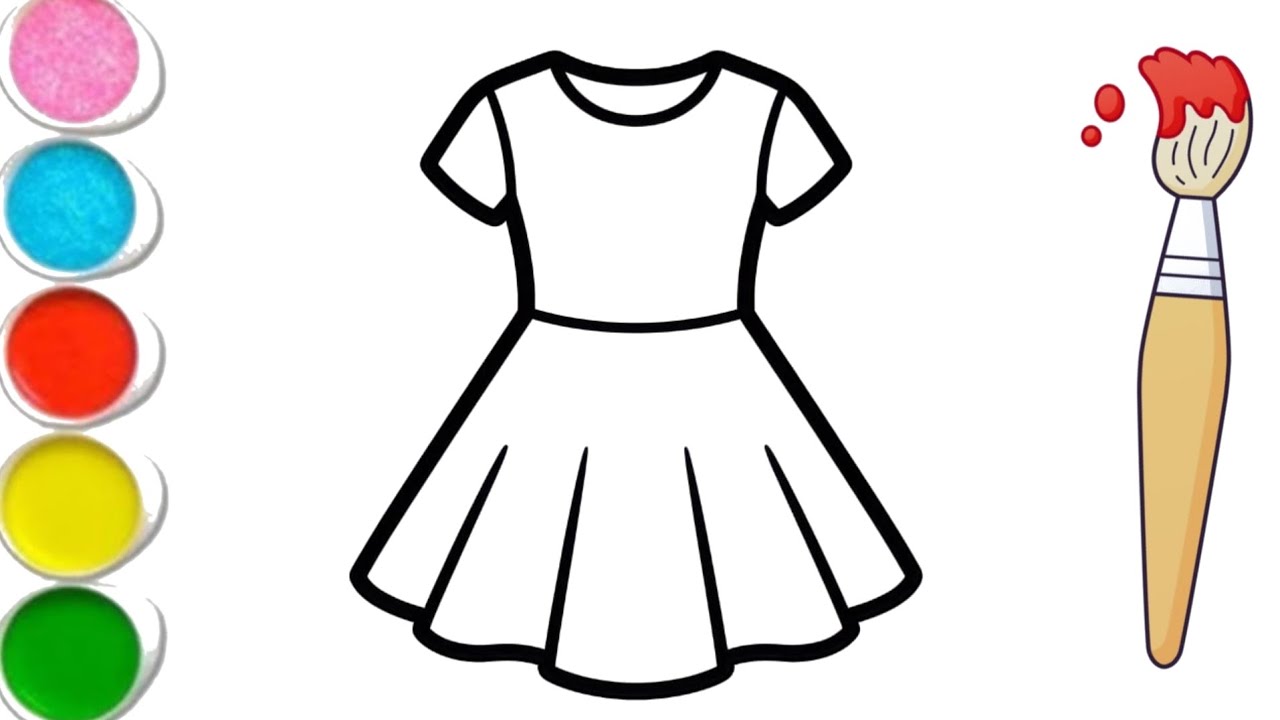 How To Draw a Princess Dress Drawing | Beautiful Dress Drawing for Kids | Easy Dress Drawing