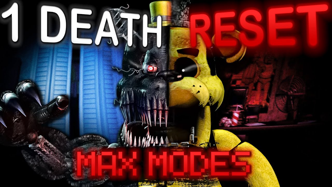 FNAF, но если я умру, я перейду обратно в FNAF 1 (МАКСИМАЛЬНЫЕ РЕЖИМЫ)