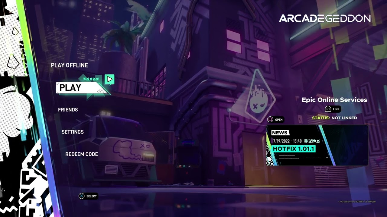 Arcadegeddon main menu slaps