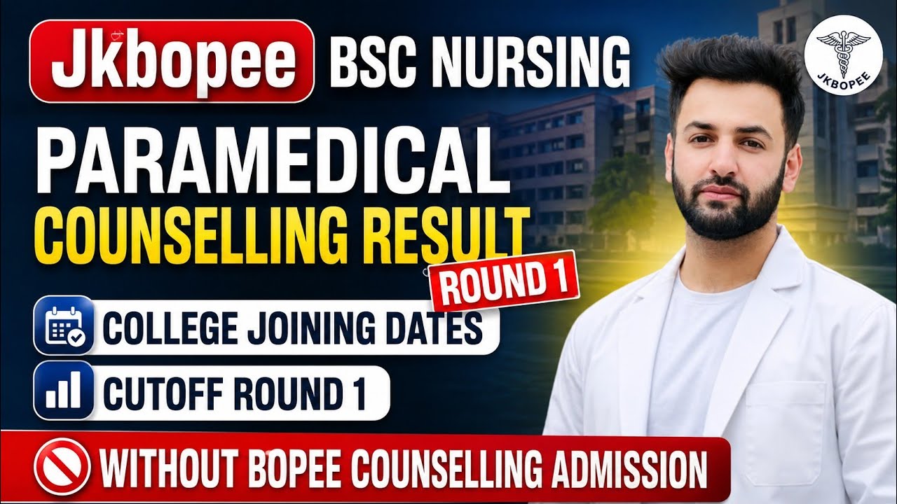 Jkbopee bsc Nursing Result Round 1 | Counselling Cut-off| Selection List|Direct Admission low Points