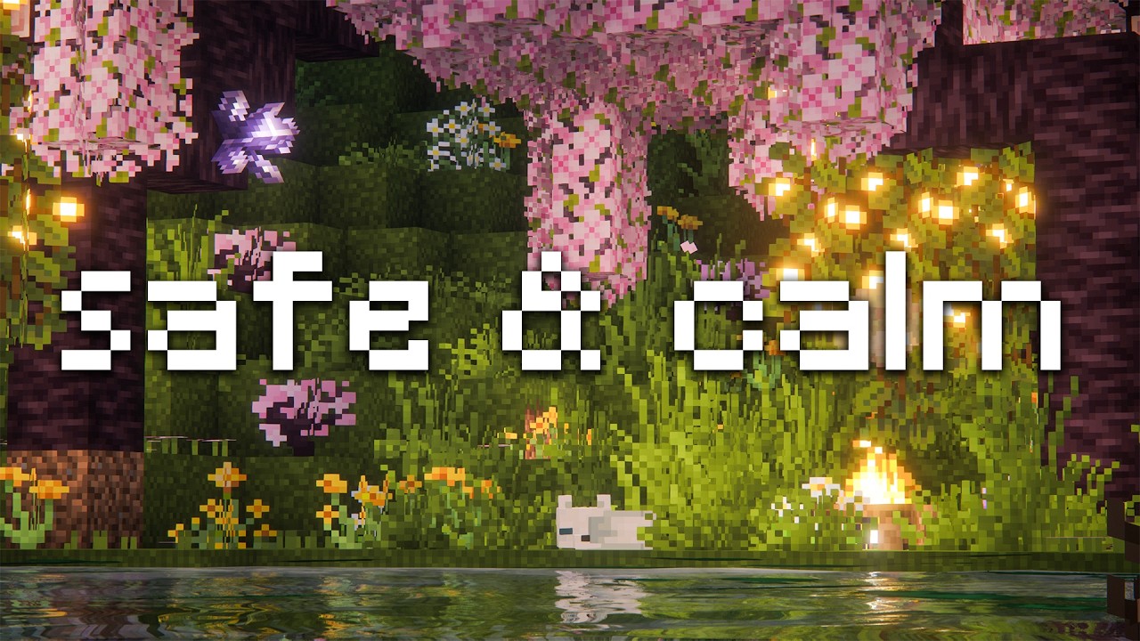 sleeping by a magical fairy pond... (minecraft music & cozy ambiance)